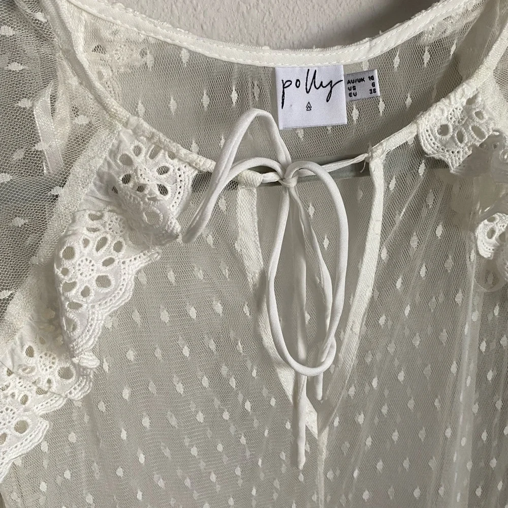 NWOT - PRINCESS POLLY - WHITE MESH COVER UP - Picture 8 of 9